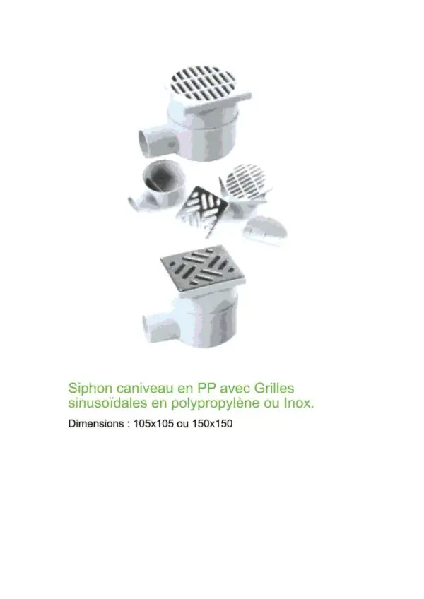 Siphon caniveau polypropylène