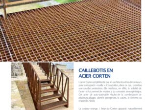GRILLE CAILLEBOTIS ASPECT ROUILLE NATURELLE