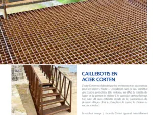 GRILLE CAILLEBOTIS ASPECT ROUILLE NATURELLE